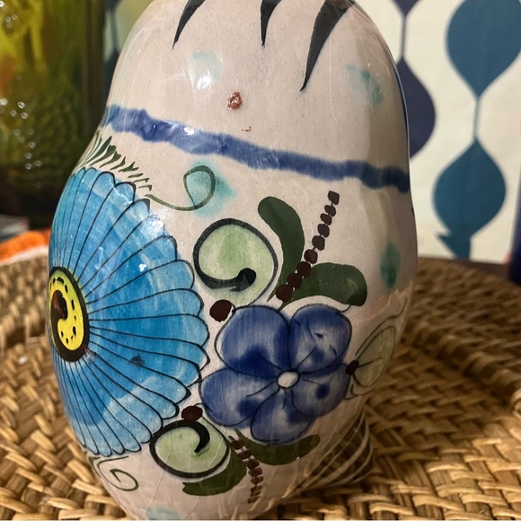 Mexican Tonala Pottery Ceramic Owl Figurine Hand-Painted Signed Cat 324 - Picture 11 of 12